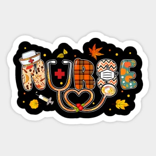 Love Nurse Life Pumpkin Fall Autumn Thanksgiving Nursing Sticker